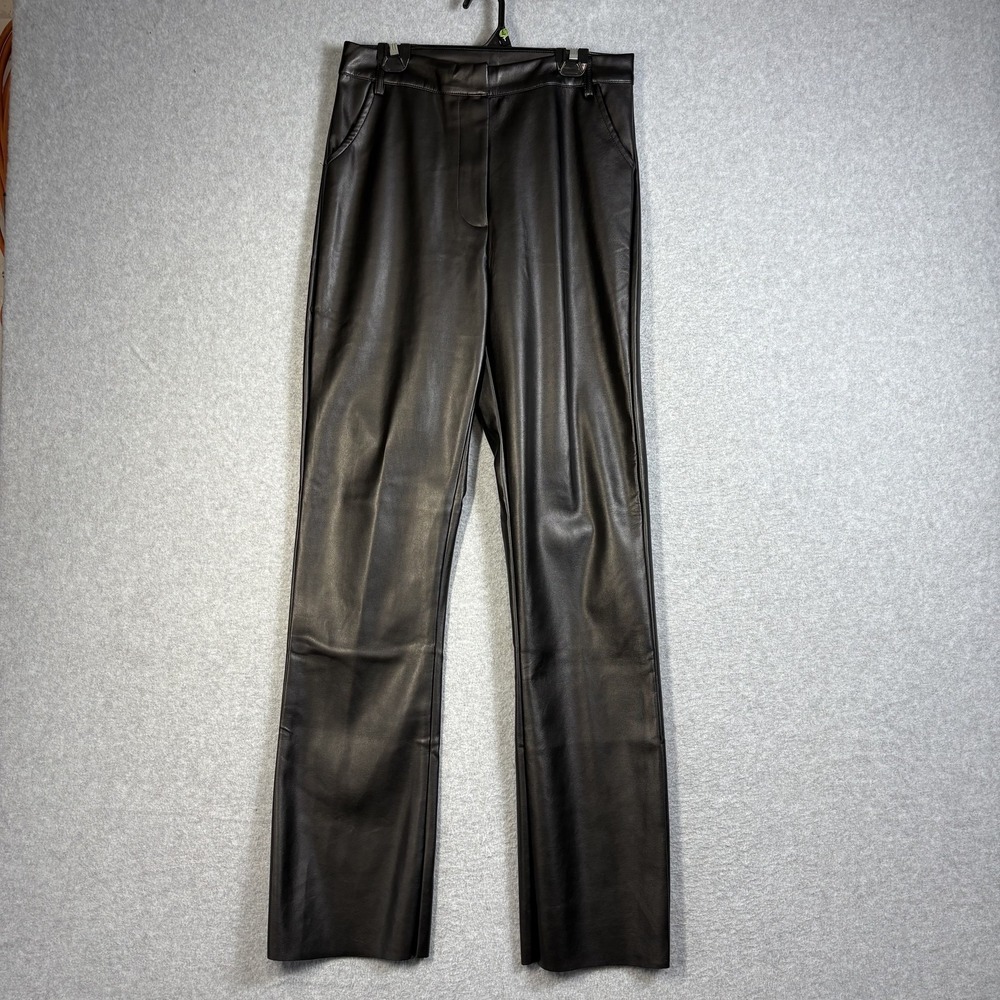 HDE Faux Leather Pants Womens Small Black Straight Leg Moto Edgy